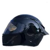 Casques de moto saison d'hiver casque intégral hommes et femmes Scooter moto grand becquet noir brillant