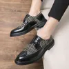 Bullock Men's Dress Shoes Luxury Carved italiensk Oxford Fashion Splicing Wing Tip Lace Up Wedding Office Dress Everyday38-45