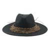 Chapeau Fedora Cowboy Chapeau Panama De Luxe Western Cowboy Grande Taille 9.5 cm Solide Casual Jazz Caps Homme Chapeau D'hiver Sombrero Hombre