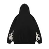 Herrtröjor tröjor gotiska bokstäver tryck överdimensionerade zip up hoodie Autumn vinter streetwear långärmad bomulls hoodies jackor 220924