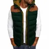 Men's Tank Tops Lugentolo Winter Vests Men Hooded Plus Size Sleeveless Jacket Fashion Color Matching Cotton Mens Clothing