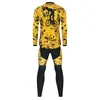 2024 Pro Mens Gold Yellow Winter Cycling Jersey Zestaw górski rower z długim rękawem Ubranie rowerowe