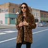 Kvinnors päls faux leopard rockar kvinnor täcker lyx vinter varm plysch jacka mode konstgjord päls outwear hög kvalitet 220923