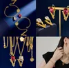 Modeontwerper ketting armband oorbel waterdruppeltjes hanger sieraden sets v letter banshee medusa head 18k gouden vergulde verjaardagsfeestelijke feestcadeaus ms8 --0 2
