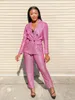 Women's Suits Blazers Luxury glitter blazer set plus size shiny sparkly pink pant suit birthday wedding cocktail party christmas year stage outfit 220924