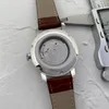 Män tittar på rostfritt stål Tourbillon fem sömmar 44 mm automatiska mekaniska klockor topp lyx varumärke läder rem mode klapp