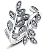 CZ Diamond 925 Sterling Silver Wedding Ring Set Original Box for Pan-Dora Leafling Lears Ring Women Girls Girls Jewelry W164267S