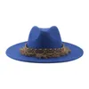 Chapeau Fedora Cowboy Chapeau Panama De Luxe Western Cowboy Grande Taille 9.5 cm Solide Casual Jazz Caps Homme Chapeau D'hiver Sombrero Hombre