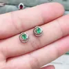 Stud -oorbellen Natuurlijk Emerald 925 Sterling Silver Women Sieraden Gemstone Sunflower Design Gift voor Girl Lady