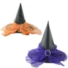 Factory direct sale halloween gauze red black purple yellow yarn party wizard witch festival hats