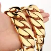 Bracelets à maillons Bracelet épais en or lourd pour hommes Chaîne cubaine Hip Hop en acier inoxydable 316L Largeur 12mm 24mm 32mm