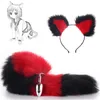 Jouets anaux 2 pièces bandeaux et queue d'oreilles de chat mignon avec godemichet anal en métal accessoires de Cosplay érotique adulte Sexy pour les Couples 220922