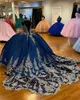 رويال بلو رويال الأزرق المتسلل الساتان quinceanera فساتين الكرة 2023 السباغيتي الأشرطة الملبدة بالذهب الزخرفة الزخرفة الحلو 16 فستان PAGEANT