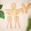 Christmas Decorations FengRise 1pc Wooden Deer Creative Reindeer Pendant DIY Ornament Xmas Gift for Kids Decor Year 220926