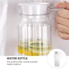 Water Bottles 1.1L Pitcher Pot With Lid High Heat Resistance Jar Carafes For Cold Coffee Lemonade