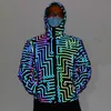Men's Jackets Men geometric circuit lines colorful reflective jackets hip hop windbreaker men's reflect light casual coats jaqueta masculina 220924