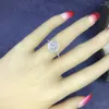 Cluster ringen hoogwaardige belofte voor vrouwen echte zilveren kleur plave cz vrouwelijke verloving trouwring ring bruids sieraden