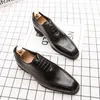 Shoes Elegant Oxford Solid Men Color PU Personality ing Pointed Toe Lace Fashion Business Casual Wedding Party Daily AD f a Wedd