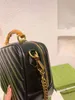 2022 abend Taschen Vintage Platz Kamera Taschen Frauen Bambus Griff Handtasche Schulter Leder Designer Marke Umhängetasche Weibliche Geldbörsen