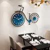 Wall Clocks MEISD Stickers Watch Hanging On The Art Bike Design Clock Silent Bedroom Home Decor Blue Bicycle Horloge