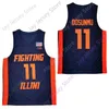 Mitch 2021 Illinois Mücadele Illini Basketbol Forması NCAA Koleji Ayo DoSunmu Kofi Cockburn Trent Frazier Da'monte Williams Adam Miller Andre