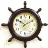 Wall Clocks CLOCK FASHION HANGING VINTAGE SILENT LIVING ROOM DECORATIONS WATCH NAVIGATION RUDDER HOME DECOR FIGURINES