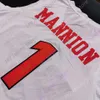 Mitch 2020 New NCAA Arizona Wildcats Maglie 1 Nico Mannion Maglia da basket College Tutte cucite e ricamate Bianco Rosso Navy