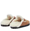 Luxury designer shoes Women warm wool slipper closed toe Shearling-lined suede slippers shearling slipper brown black with box 35-41