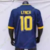 Mitch 2020 nouveaux maillots NCAA Californie 10 Marshawn Lynch College Football Jersey taille jeunesse adulte