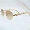 Óculos de sol óculos de sol França Oval Homens Mulheres Designer Premium Sun Óculos Wood Buffs Sunglass Buffalo Horn Frame Eyewear Gafas de Sol Hombre 240308
