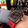 SuperClone Watches armbandsur designer lyxiga herrmekanisk klocka Richa Milles RM12-01 hela automatisk rörelse Sapphire Mirror Rubber Watchband Watdbji