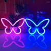 Nachtverlichting LED neonlicht USB of batterij aangedreven teken vlinderlamp voor thuis bruiloft slaapkamer woonkamer bar decoratie