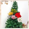 Decorações de Natal 6 PCs Folhas de flores artificiais Glitterr para árvore decorativa de decoração de folha falsa de folhas de natal