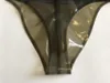 Perizoma da uomo sexy trasparente nero fetish in lattice T-back tanga sul cavallo anteriore 3d su misura in gomma intimo291C