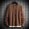 Mens Hoodies Casual Fashion Men Two Fake Pieces Solid Color Pullover Streetwear New Male Korean Oversize Hip Hop Sweatshirts