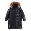 Dames Winter Down Jacket met een bont kraag modestijl Hood Lange Kleding Outdoor Casual Coats