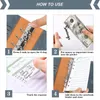 Mini PU Leather A6 Binder Budget Planner Notebook Cash Envelope Organizer System With Clear Zipper Pockets Expense Sheets