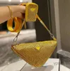 Bolsas de noite femininas bolsas de strass designer bolsa triangular meninas com zíper bolsa de ombro bolsa transversal nova Hobos bolsa composta com bolsa de moedasMul