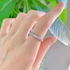 Cluster Rings Micro Pave Diamond Ring 100 Real 925 Sterling Silver Wedding Band Rings for Women Men Engagement Jewelry 220922