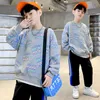 Pullover Children Spring Autumn Sweatshirt Fashion Print Cotton Children Long Sleeve Tops Casual Korean Teen Boys kläder 6 8 10 12 220924