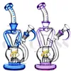 9,5 Zoll Glaswasser Bongs Shisa Kopfy Dab Rig Bong Wabe Perc Toro Recycler Rohre Quarz Banger Öl Rigs Wasserleitungen Raucherzubehör