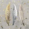 Gifts For Kids Gold Silver Plated Page Markers Retro Metal Feather Bookmark Book Darts Students Stationery