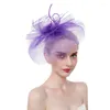 Kopfbedeckungen Mode -Mesh Blumen Federhaarklammern Frauen elegante Prom Party Top Hats Hochzeit Braut Kopfbedeckungszubeh￶r Accessoires