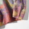 Мужские свитера Ласибная весна Хараджуку неоново -цветной блок.