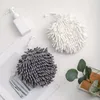 Towel 1PC Chenille Hand Towels Sponge Soft Absorbent Kitchen Bathroom Hanging Ball With Hook Loops Quick-Drying Handball