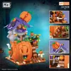 Blocks MOC Creative Mini Halloween House Bricks Set City Pumpkin Hut Party Decoration Buildblock Children Toys Halloween Gifts 220926