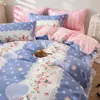 Bedding sets King Size Bedding Set with Quilt Cover Flat Sheet Pillowcase Kids Girls Boys Checkerboard Pinted Single Double Bed Li7202753