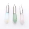 Natural Stone Pendants Bullet Hexagonal Point Column Reiki Jewelry Amethysts Tiger Eye Rose Quartzs Aventurine Opal BN302