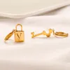 Boucles d'oreilles Charm Designer Lock Key Asymétrique Ear Stud Luxury Huggie Brand Femmes Gold Oreille d'oreille Bijoux de mariage ACCESSORI9527094