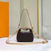 Kadın tasarımcı omuz çantaları bayanlar mini çanta tuval deri kilit çantası moda vintage crossbody papalı uzun omuz askısı m51456